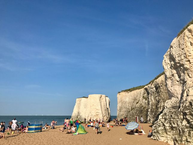 botany bay, broadstairs, isle of thanet, kent, uk, ingiltere